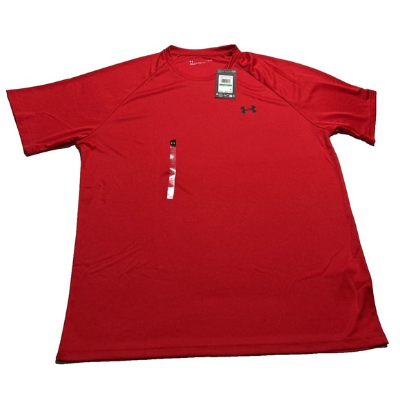 NWT Under Armour T-Shirt Men's Large UA Velocity 2.0 SS Red Loose Fit Dry-Fit - Picture 1 of 5